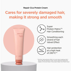 Repair Cica Protein Cream applied to wet hair for damage care