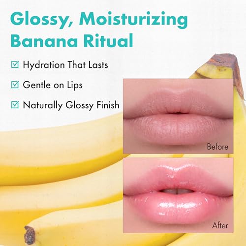 Amuse Seoul Banana Lip Oil Rose Sorbet in application shot for lightweight wear