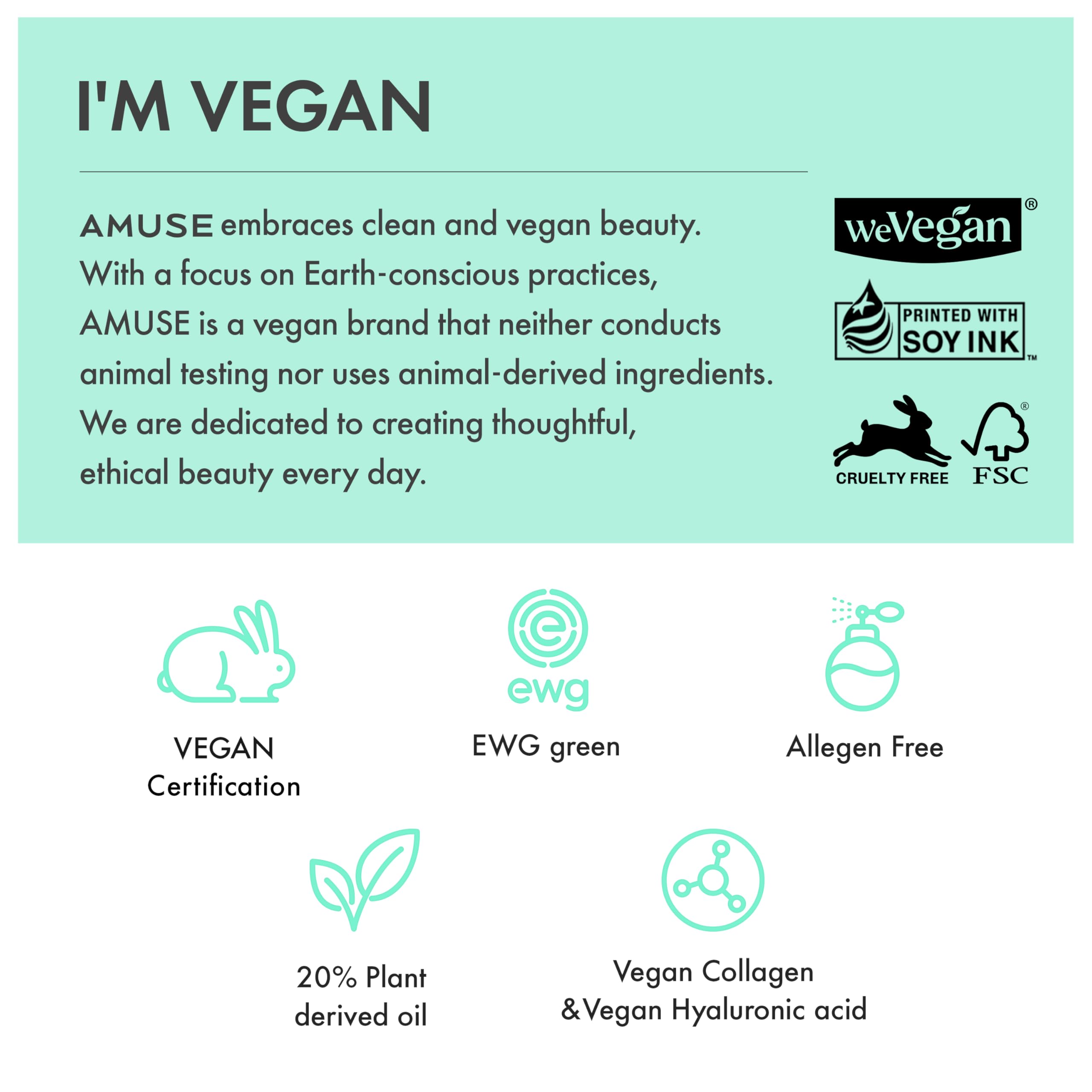 Amuse Seoul Dew Balm 01 Ballerina vegan label indicates cruelty-free care.