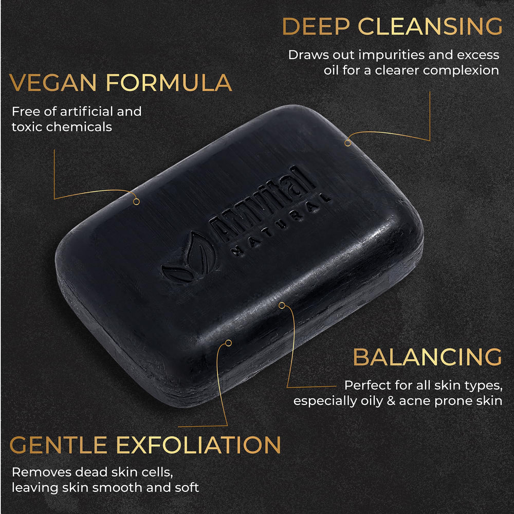 AMVital charcoal soap bar lather shows creamy cleansing for all skin types.