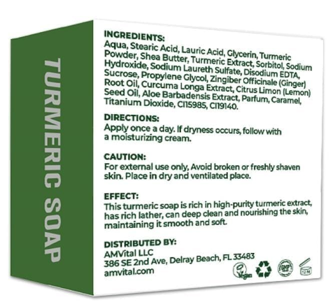 AMVital Turmeric Soap Bar Radiance—subtle golden hues and healthy-looking skin.