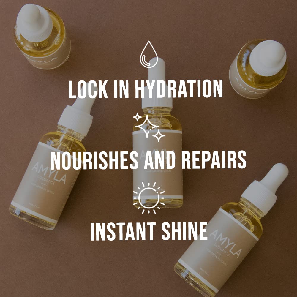 Shiny, healthy-looking hair after using Amyla serum