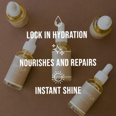 Shiny, healthy-looking hair after using Amyla serum