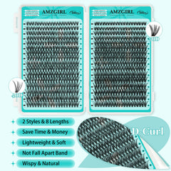 AMZGIRL LASH 40D-50D cluster lashes 9-16mm for customizable looks.