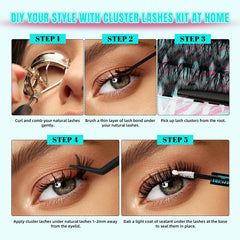 AMZGIRL lash bond, seal and remover arranged to show safe use