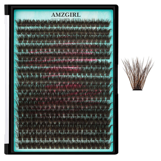 AMZGIRL brown cluster tray front view showing mixed lengths and organization