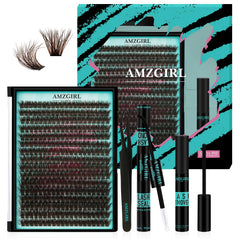 AMZGIRL LASH brown lash clusters 320pcs 80D for natural at-home look