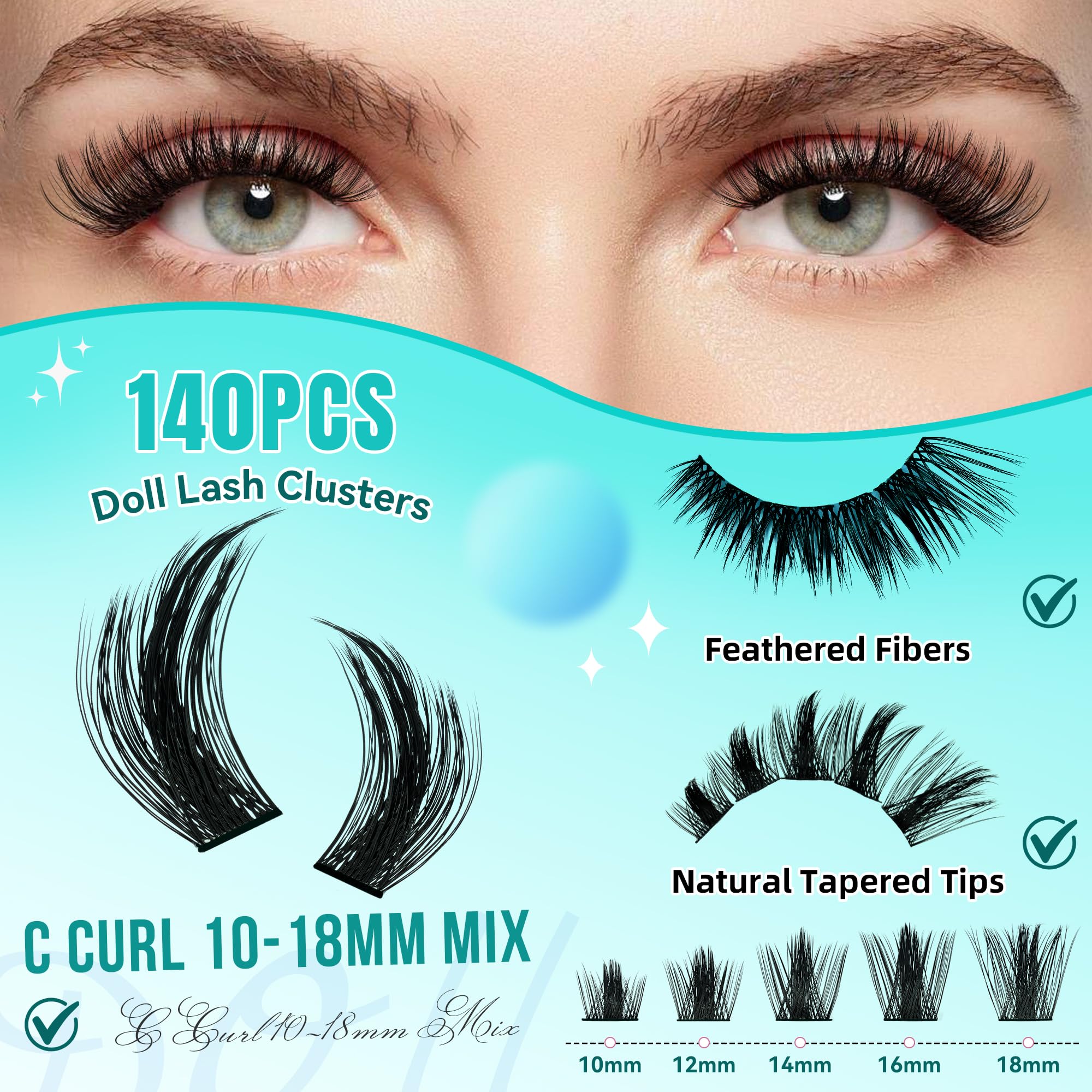AMZGIRL close-up of individual manga lash spikes with visible texture benefit