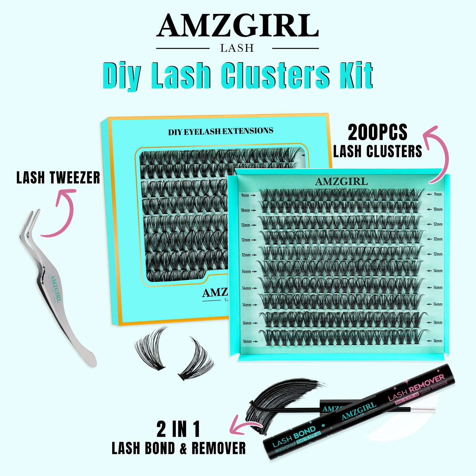 AMZGIRL curved tweezers provide precise lash placement