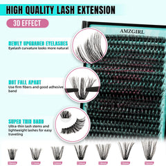 AMZGIRL side profile of D curl clusters demonstrating lifted eye effect