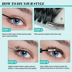 AMZGIRL DIY lash clusters application process