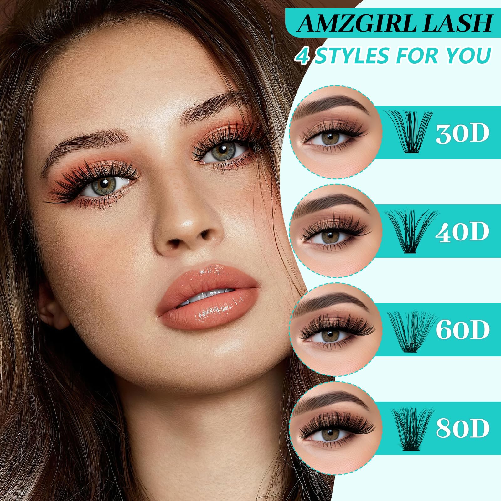 AMZGIRL LASH DIY guide for creating multiple lash styles at home.