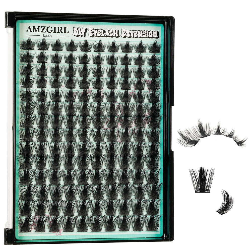 AMZGIRL front packaging showing 140 C-curl clusters and quick benefit