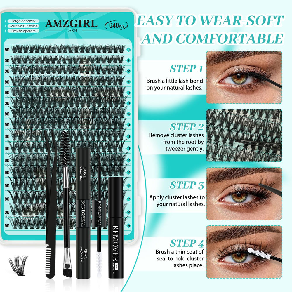 AMZGIRL LASH function brush for even distribution and finish.