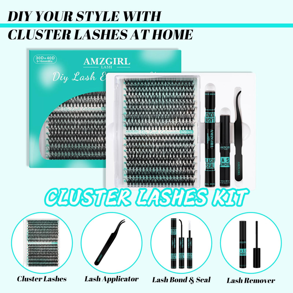 AMZGIRL LASH side-by-side 30D and 40D clusters showing volume choices