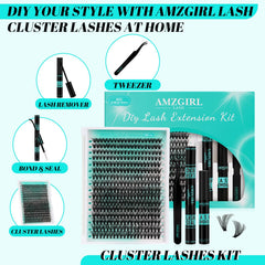 AMZGIRL LASH 40D clusters 9–16mm showcase customizable length options.