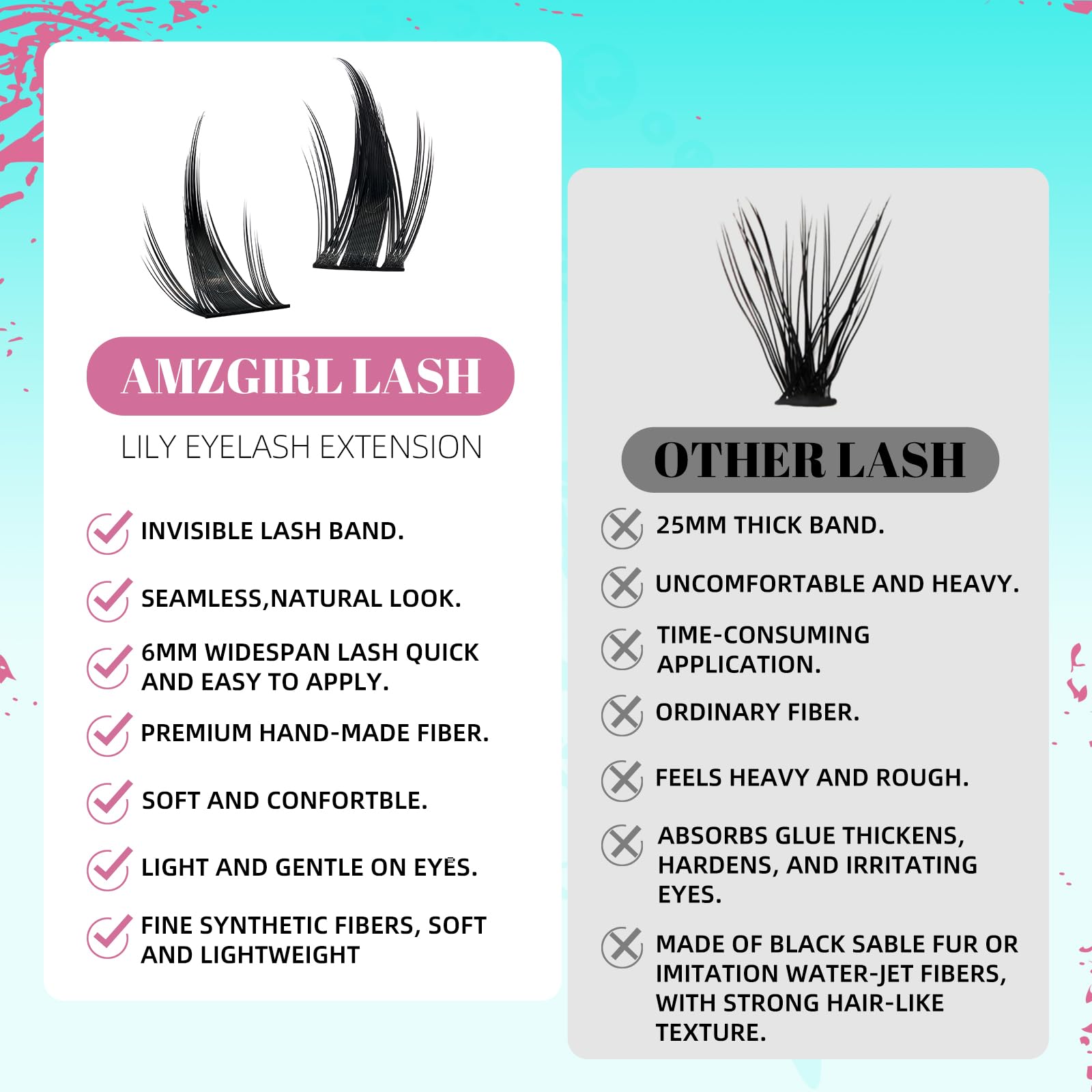 AMZGIRL LASH application in hand demonstrating easy DIY placement benefit