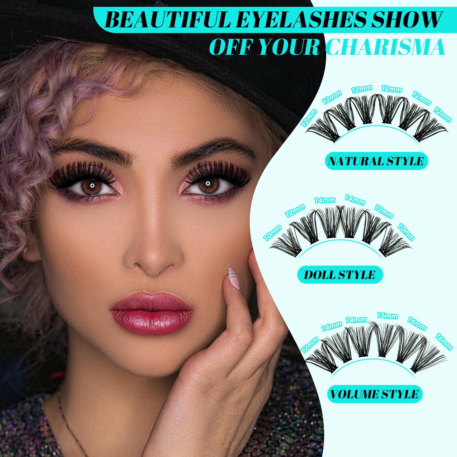 AMZGIRL LASH applicator and tweezers positioned for precise cluster placement