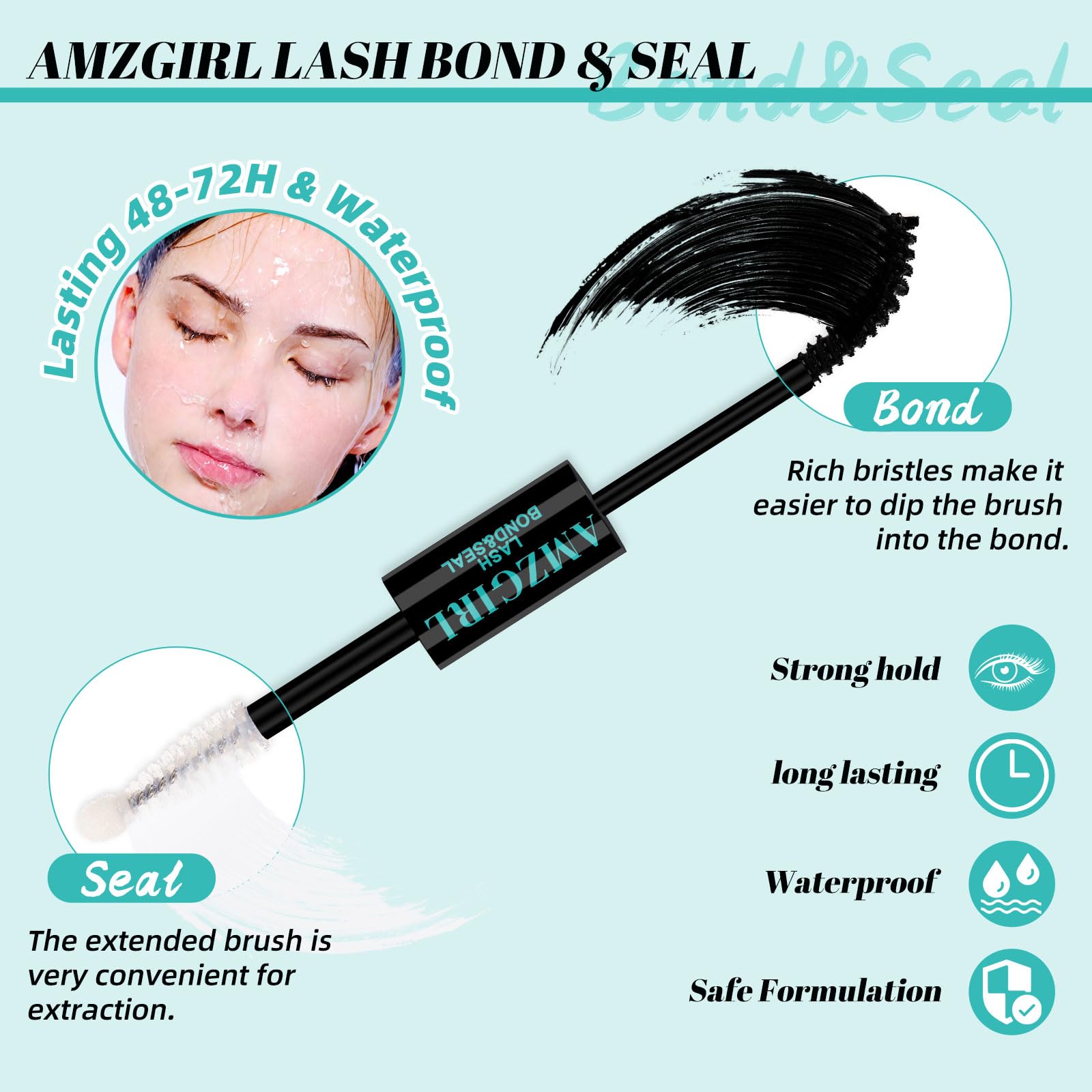 AMZGIRL LASH applicator and tweezers demonstrating precise placement