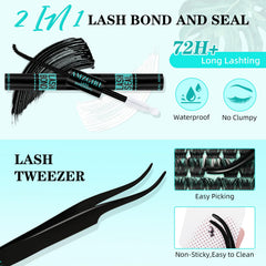 AMZGIRL LASH applicator and tweezers displayed for precise, easy placement