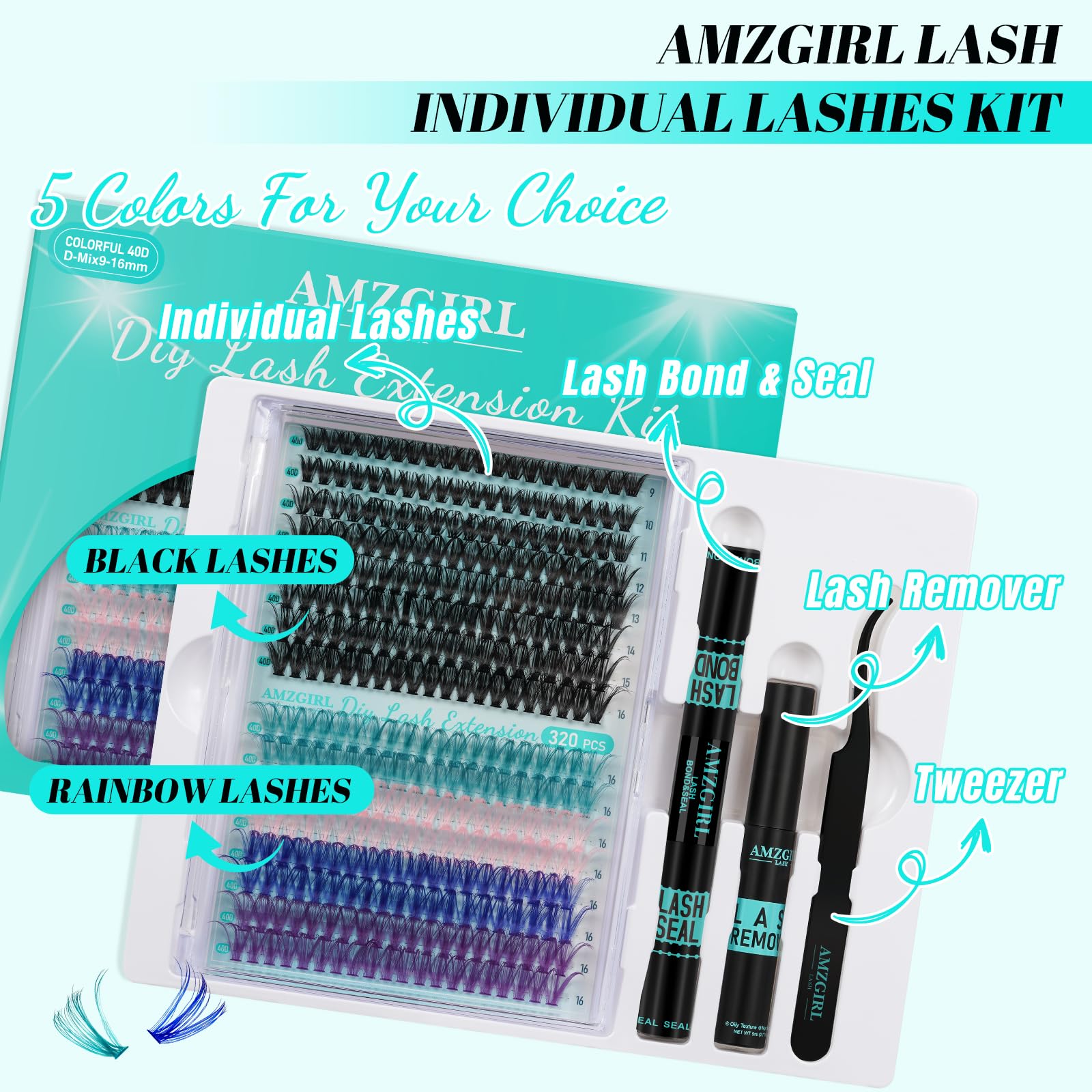 AMZGIRL LASH close-up of colorful clusters highlighting texture and blend