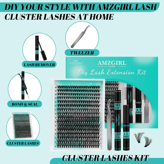 AMZGIRL LASH close-up of wispy 40D D-curl clusters highlighting softness