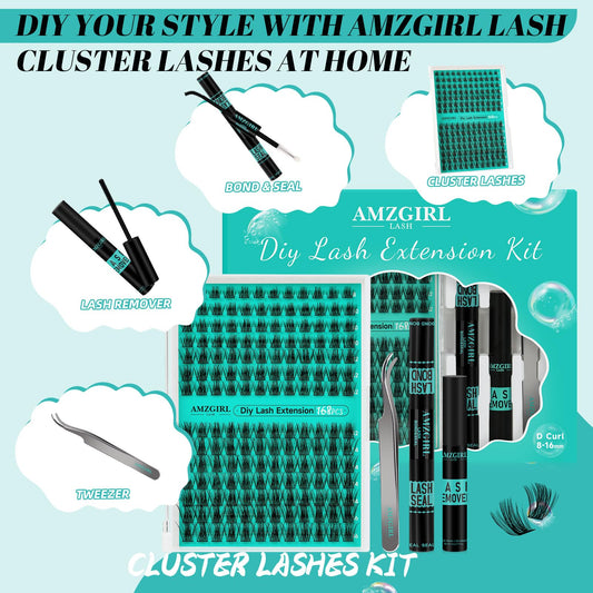 AMZGIRL LASH 168pcs cluster lashes for seamless blending with natural lashes.