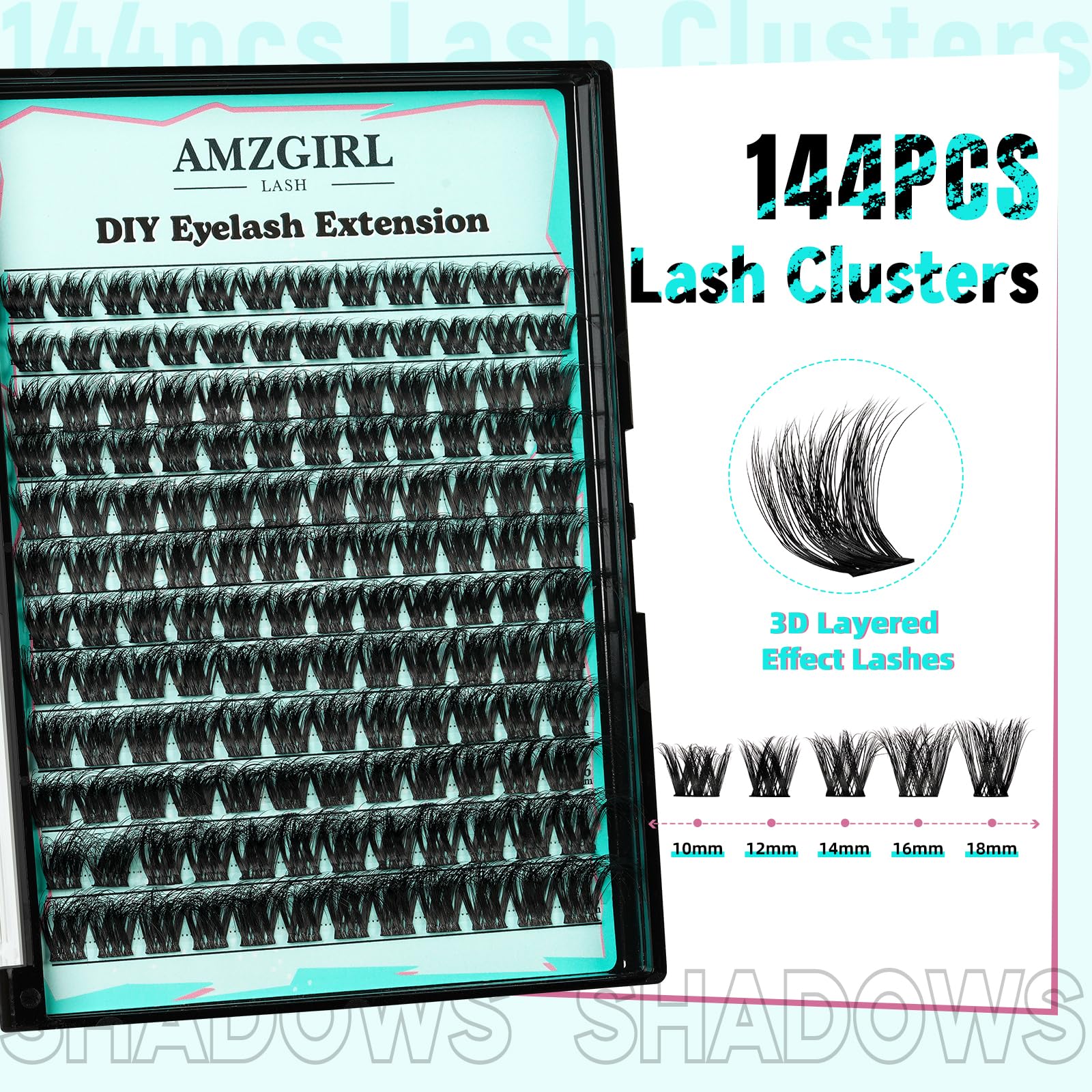AMZGIRL LASH 3D clusters in use for full dramatic look