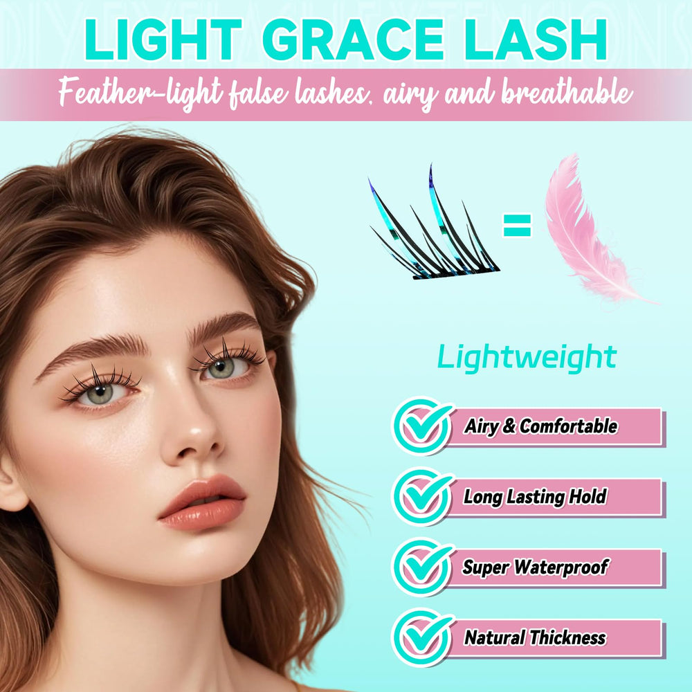 AMZGIRL LASH application step-by-step showing easy three-cluster placement