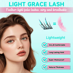 AMZGIRL LASH application step-by-step showing easy three-cluster placement