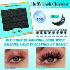 AMZGIRL LASH application steps for at-home DIY look.