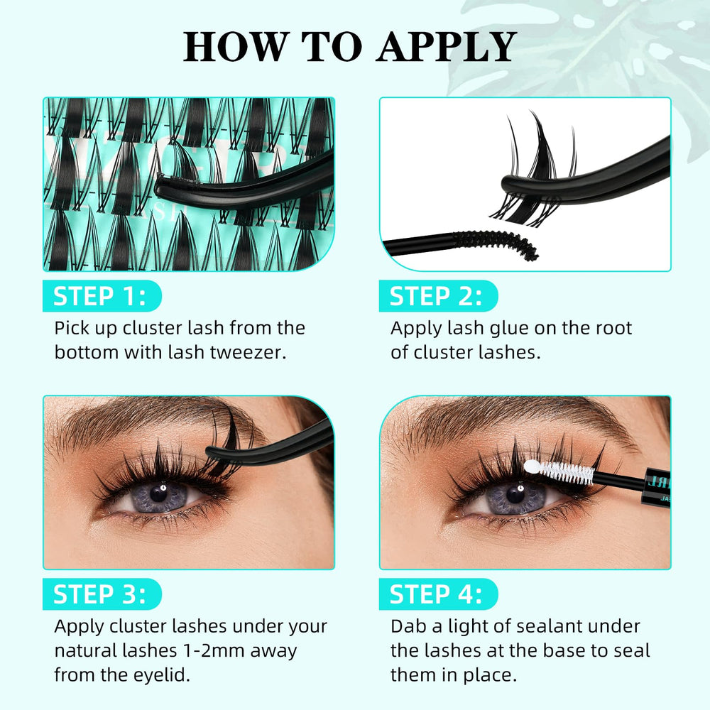 AMZGIRL LASH clusters lined by length showing customization options