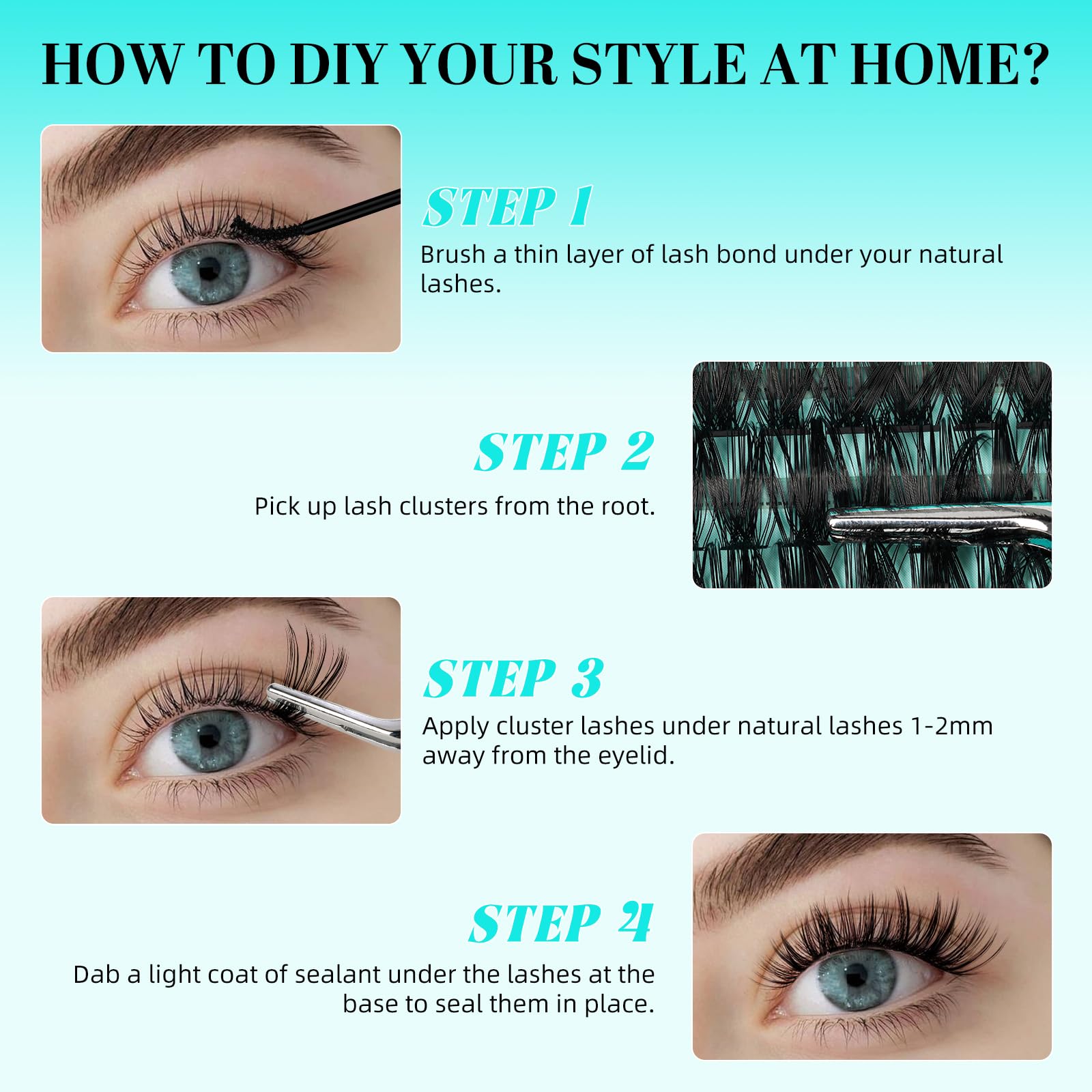 AMZGIRL LASH reusable clusters with proper cleaning and storage.