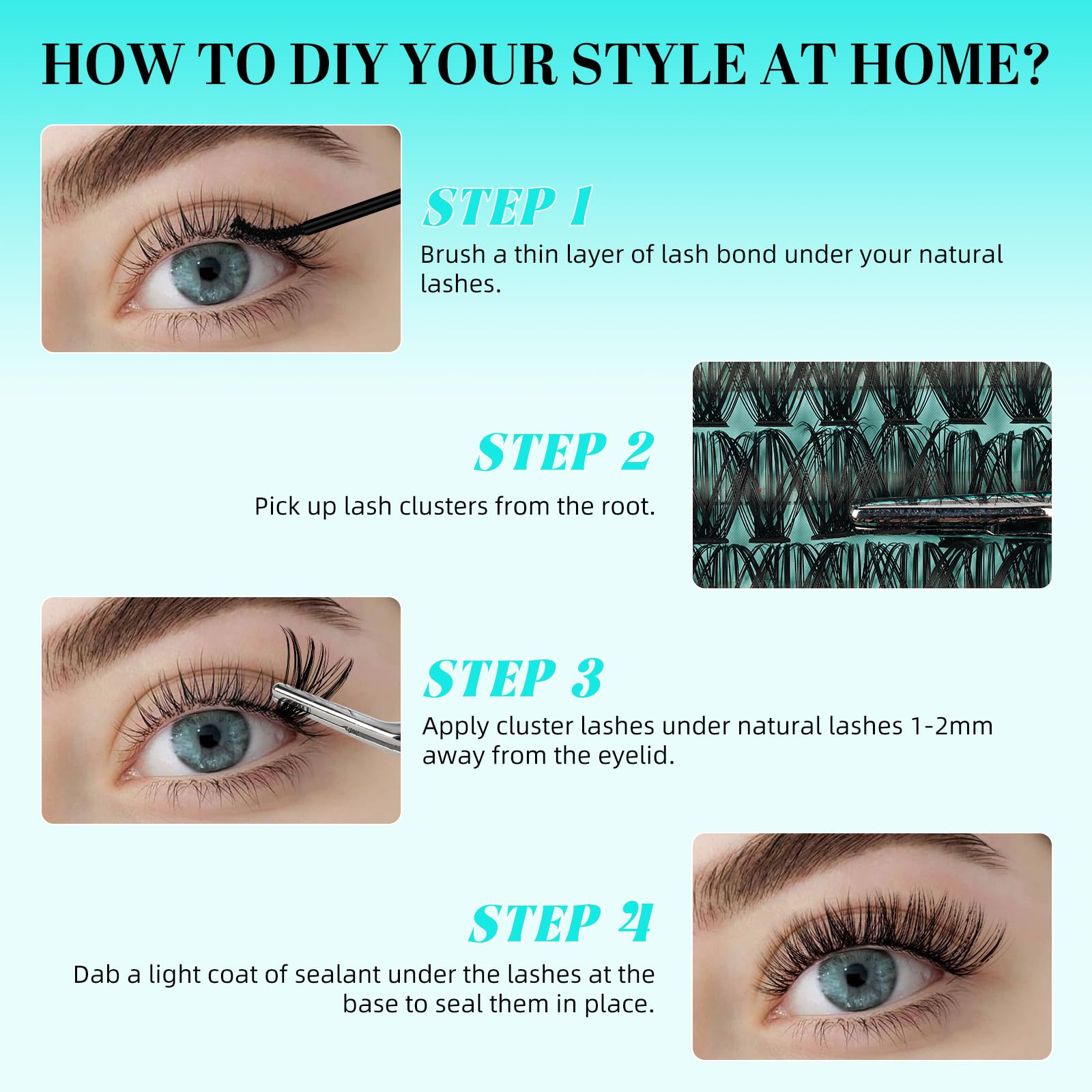 AMZGIRL LASH cluster lashes close-up on soft band