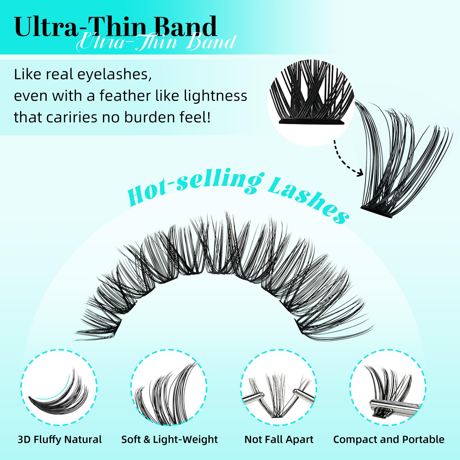 AMZGIRL LASH D curl clusters for natural-looking lash extensions