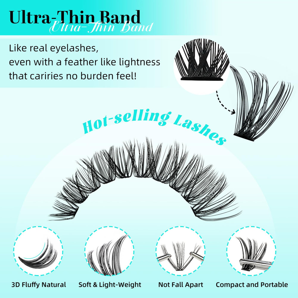 AMZGIRL LASH D curl clusters for natural-looking lash extensions