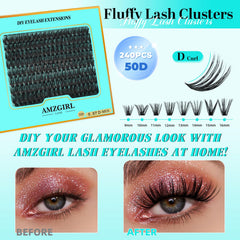 AMZGIRL LASH easy-apply clusters for quick at-home eyelash styling.