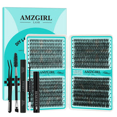 AMZGIRL LASH lash clusters kit 640pcs enables at-home DIY extensions with versatile options.