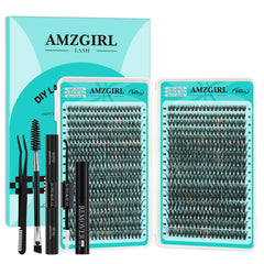 AMZGIRL LASH lash clusters kit 640pcs for at-home extensions and precise application.