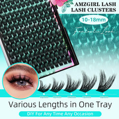 AMZGIRL LASH ultra-thin band clusters blend with natural lashes.