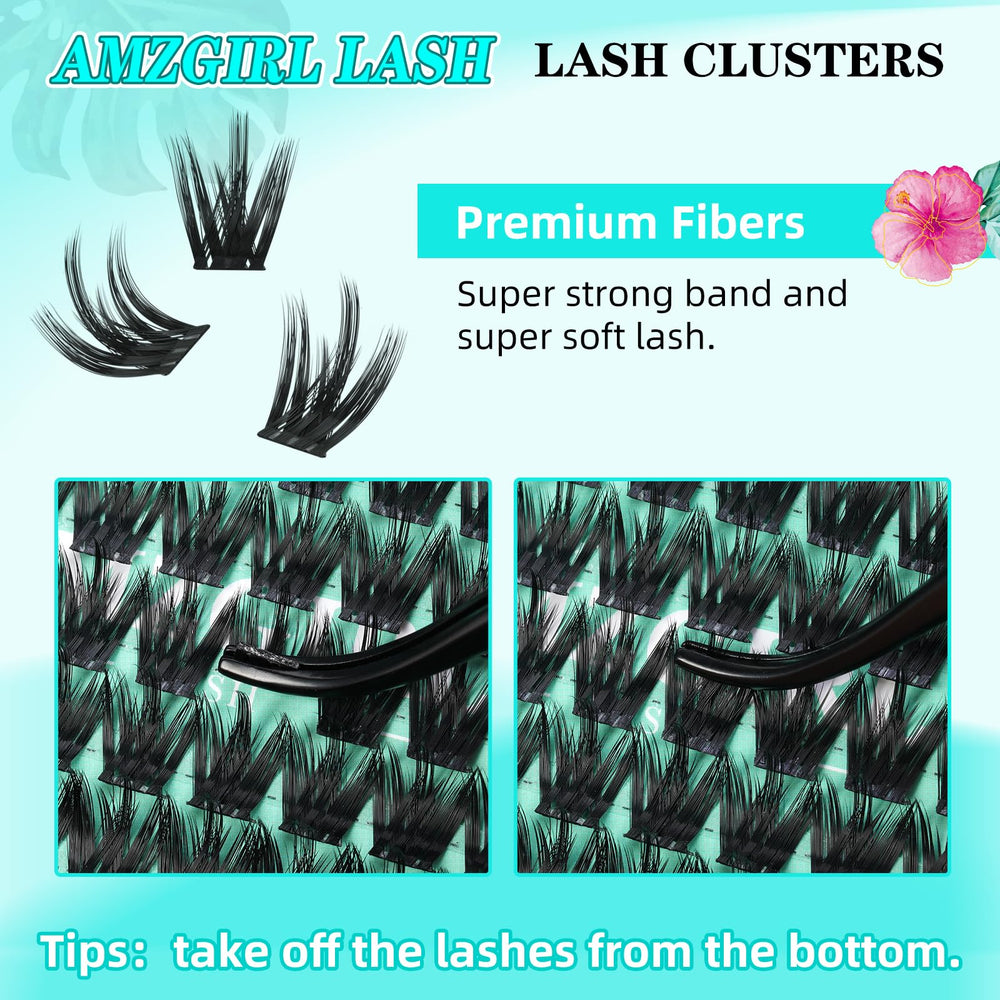AMZGIRL LASH ultra-thin band clusters blend softly with natural lashes.