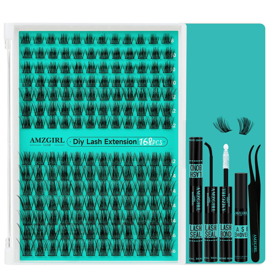 AMZGIRL LASH extension kit contents for DIY lash styling and convenient all-in-one setup.