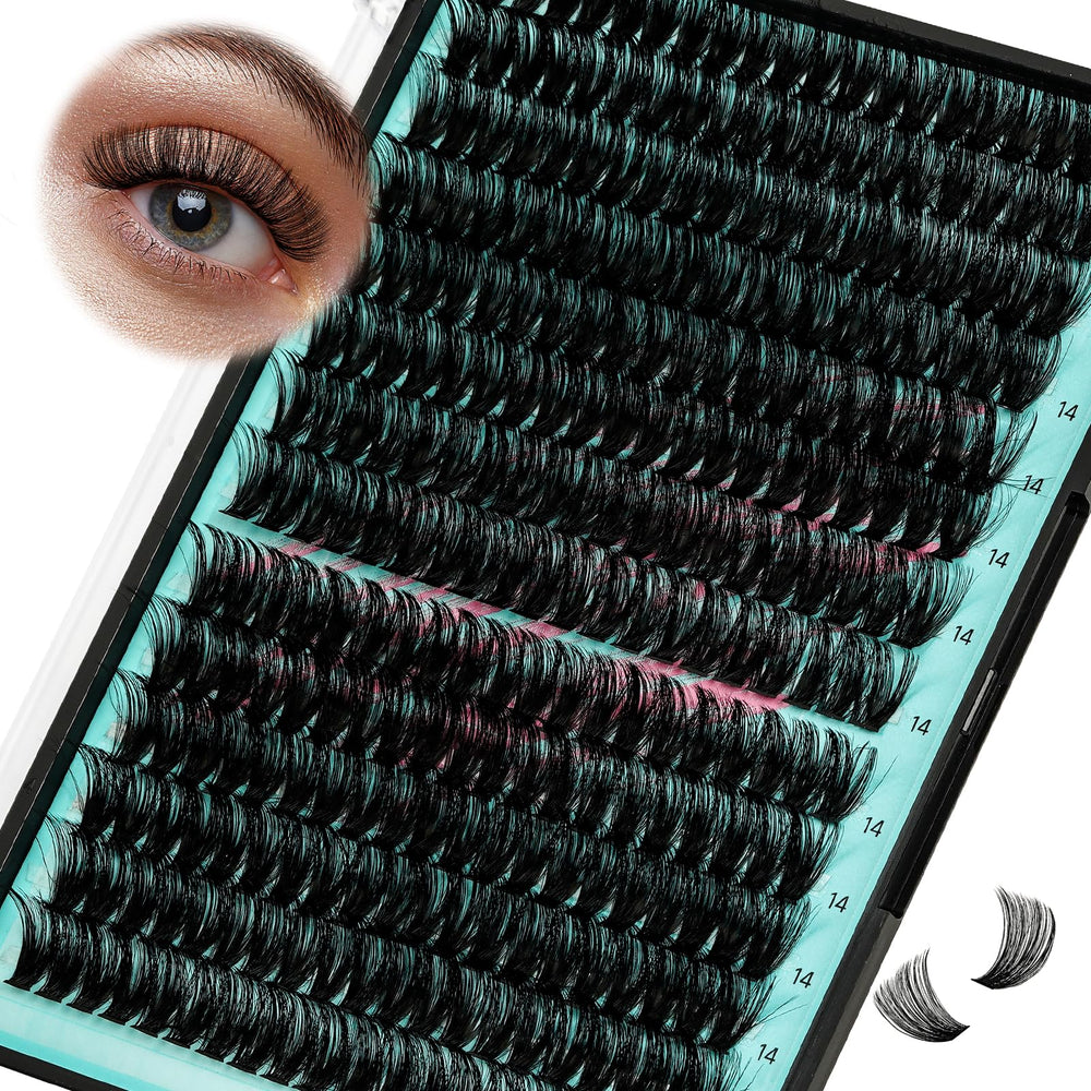 AMZGIRL LASH front tray showing 280 cluster pieces and organized layout for easy use