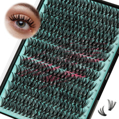 AMZGIRL LASH front tray showing 280 pre-made clusters and clear organization for quick use