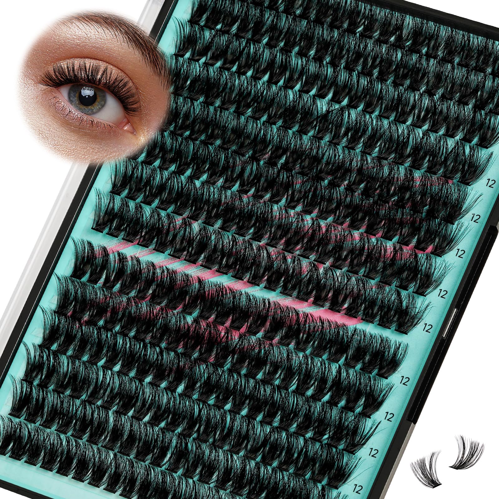 AMZGIRL LASH front tray showing 280 wispy clusters for easy volumizing