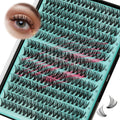 AMZGIRL LASH 30D Lash Clusters 12mm Wispy Volume, 280-Pack Lightweight Pre-Made Fans