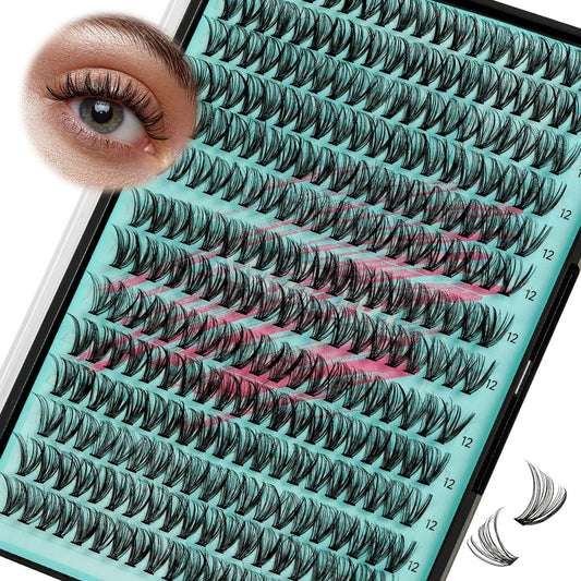 AMZGIRL LASH front tray showing 280 cluster lashes and organized layout for easy selection