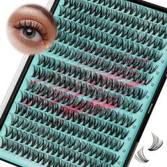 AMZGIRL LASH front tray showing 280 cluster lashes and organized layout for easy selection