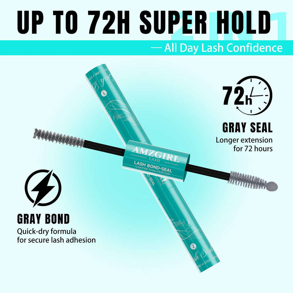 AMZGIRL LASH gray formula swatch, shows subtle tint blending with natural lashes