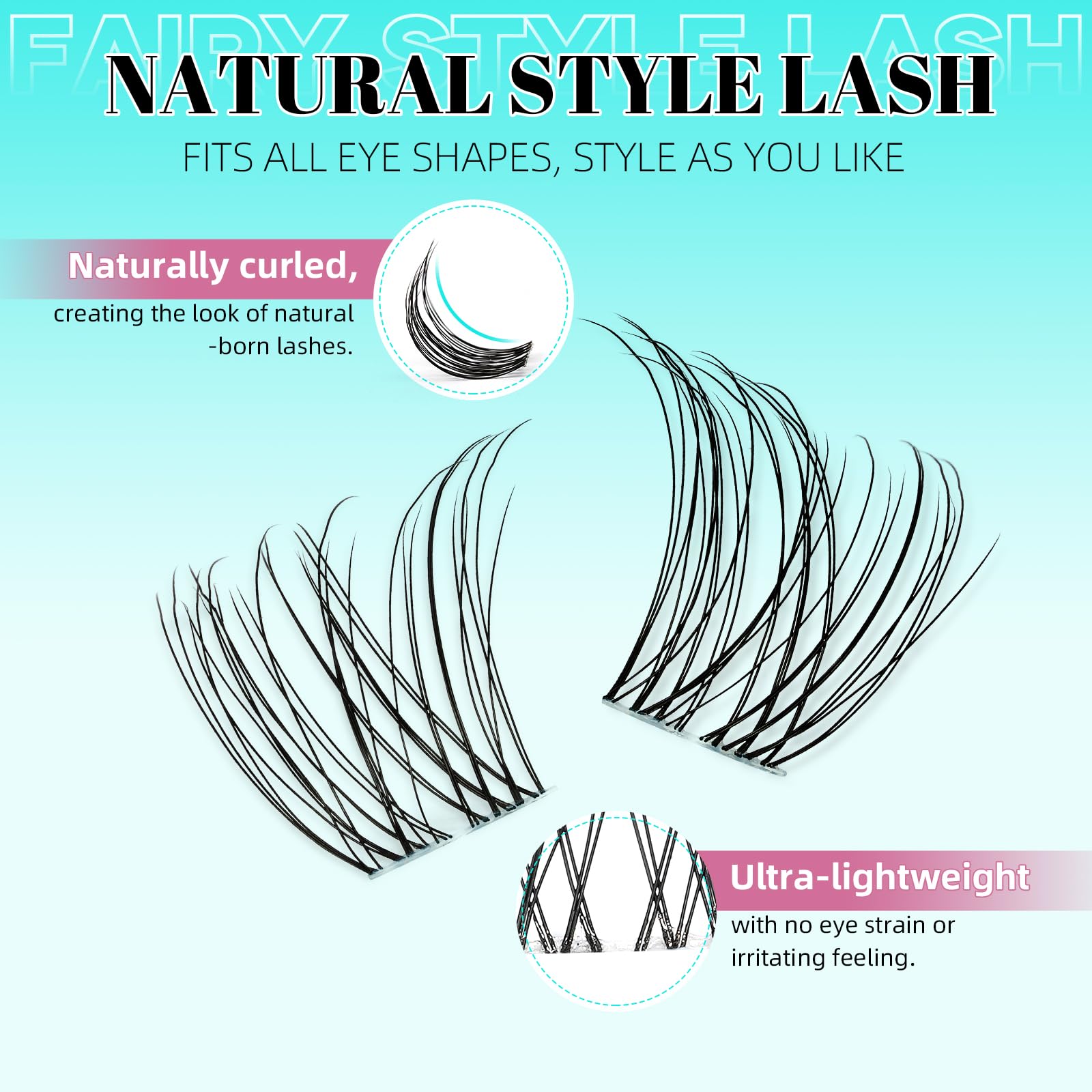 AMZGIRL LASH invisible band clusters provide a natural look with a hidden band.
